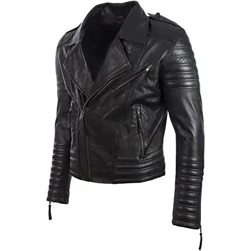 Mens Sheep Nappa Leather Biker Jacket