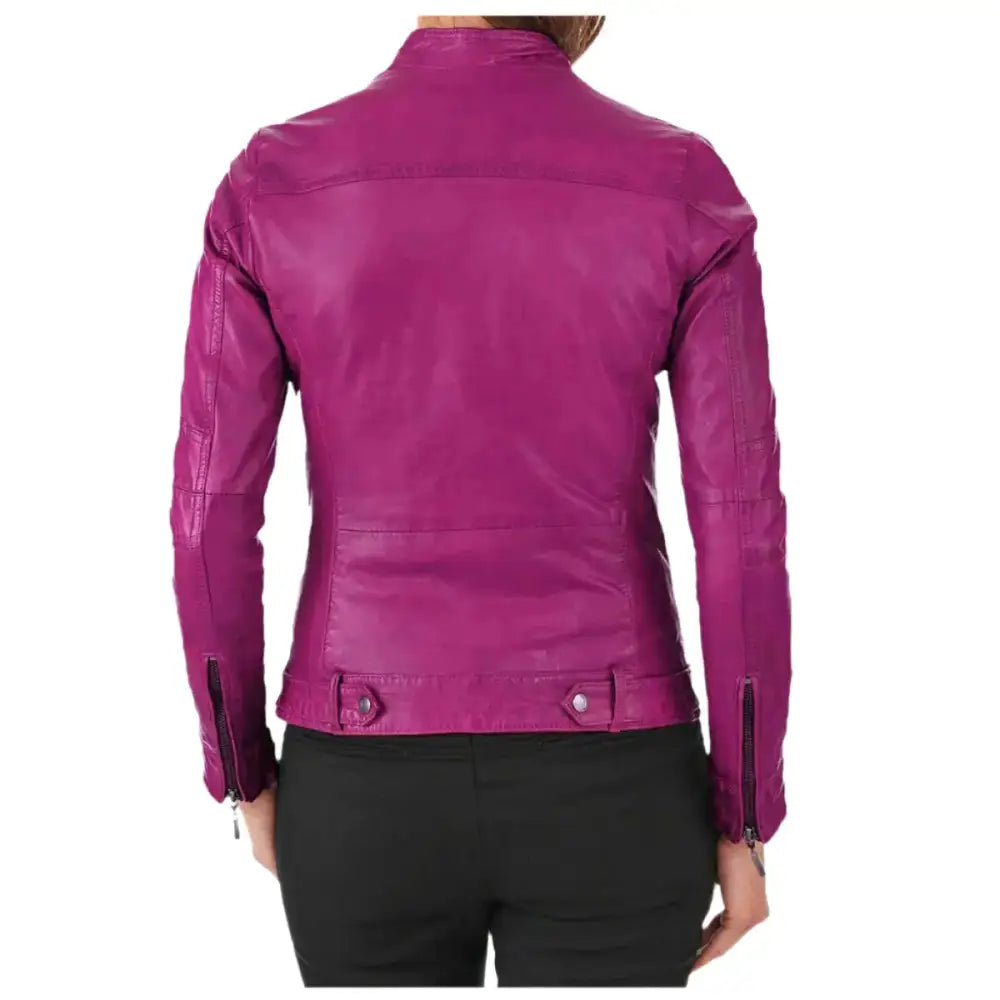 Women's Lambskin Leather Motorcycle Jacket