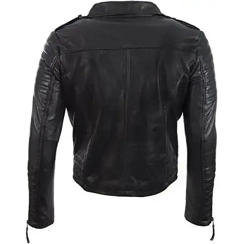 Mens Sheep Nappa Leather Biker Jacket